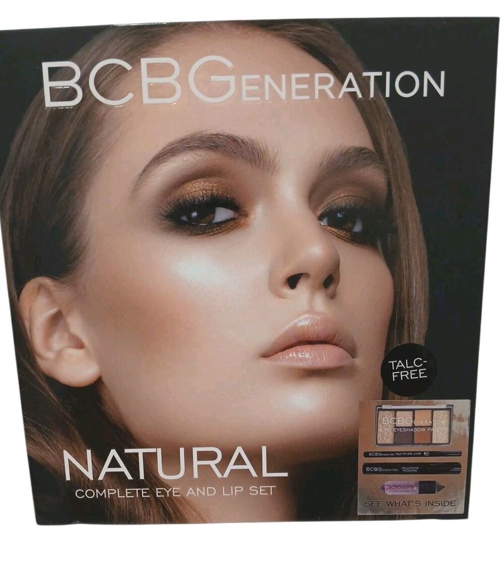 4 Pc Set BCBGeneration Natural Complete Eyes Liner Mascara Lip Set Talc Free New